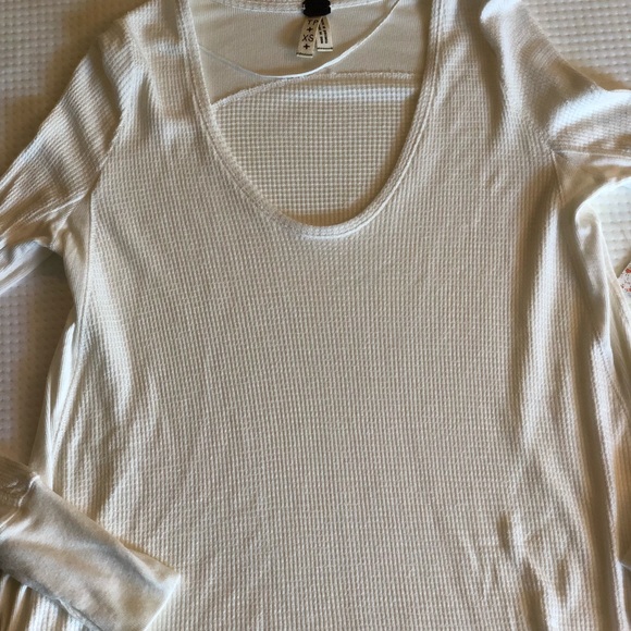 NWT Free People Waffle Long Sleeve Tee - Picture 2 of 4